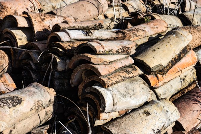 Old roof tiles outdoor