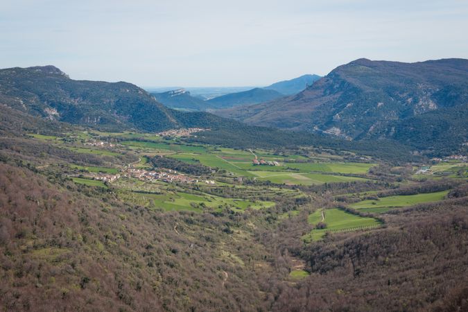 Fantastic view of hilly valley