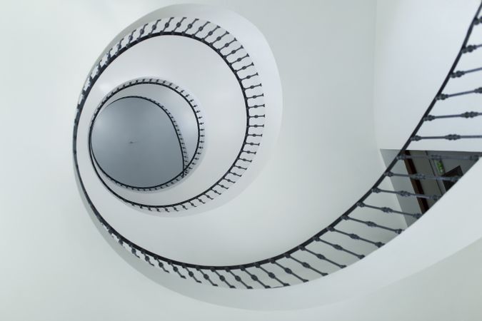 Modern spiral stairs indoors