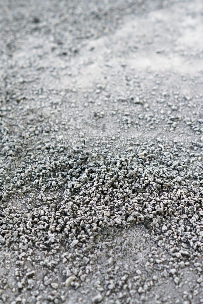 Pile of frosted pebble on ground