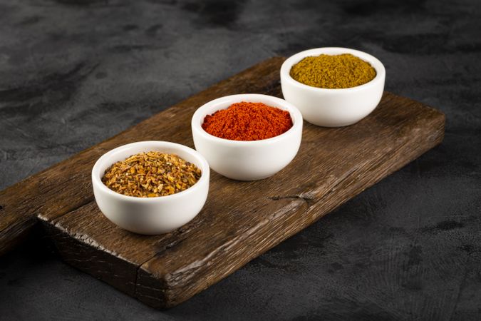Variety of spices and seasonings on the table.