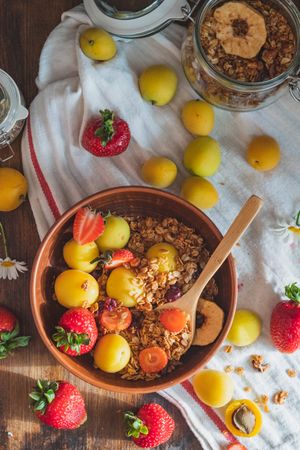 Vegan granola bowl with fruit