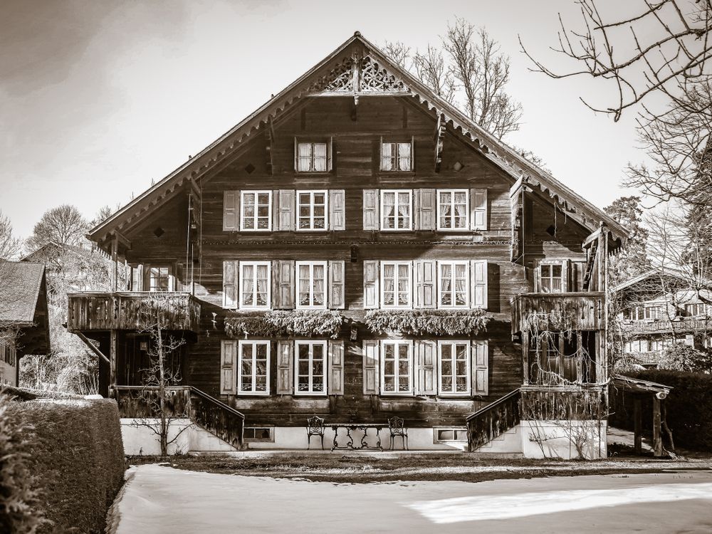 A traditional wooden chalet, Gstaad Switerland