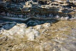 Dead Sea salt layers