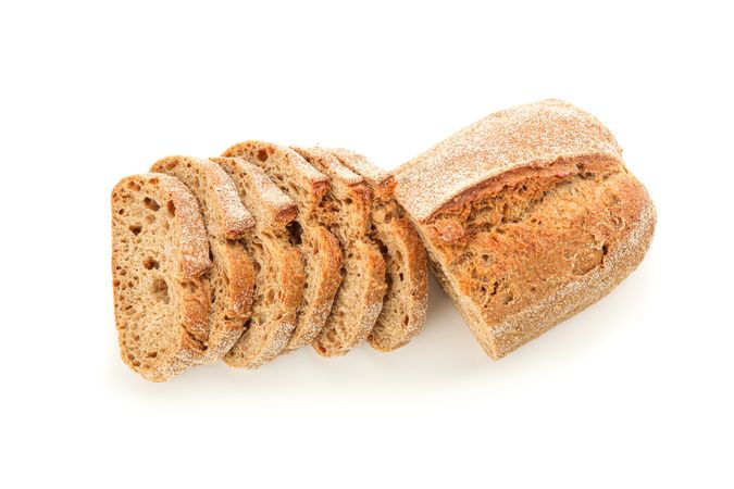 Sliced bread isolated on blank background. Bakery products