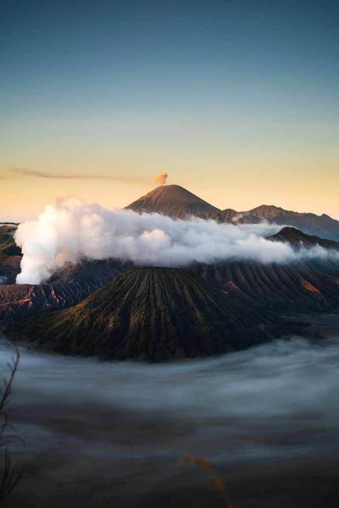 Mount Bromo and Semeru at Sunrise