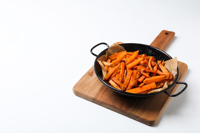 Concept of tasty food - sweet potato fries