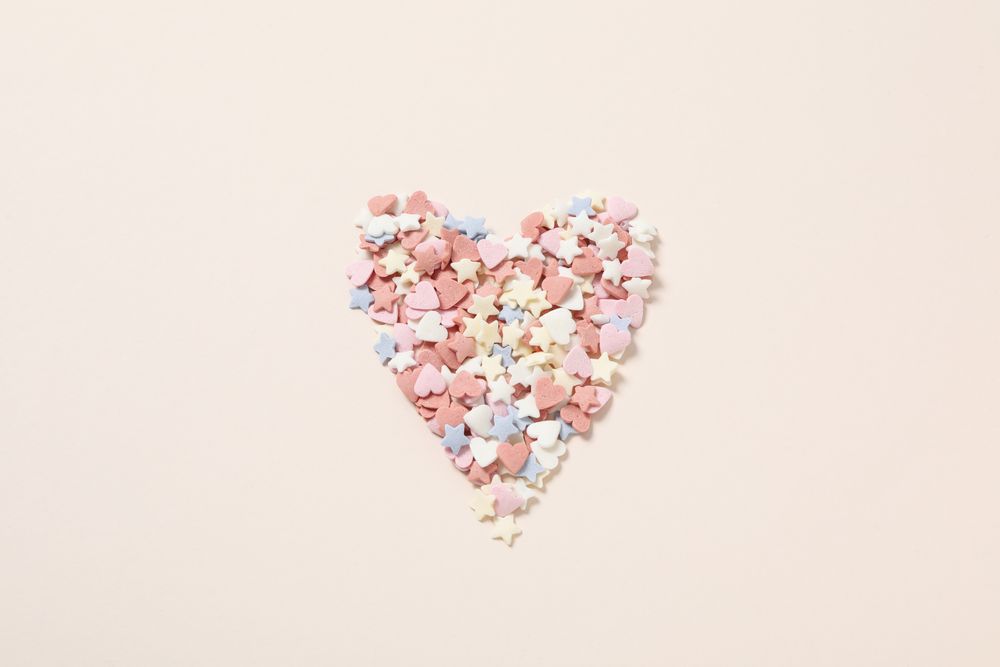 Concept of Valentine's day, heart, top view