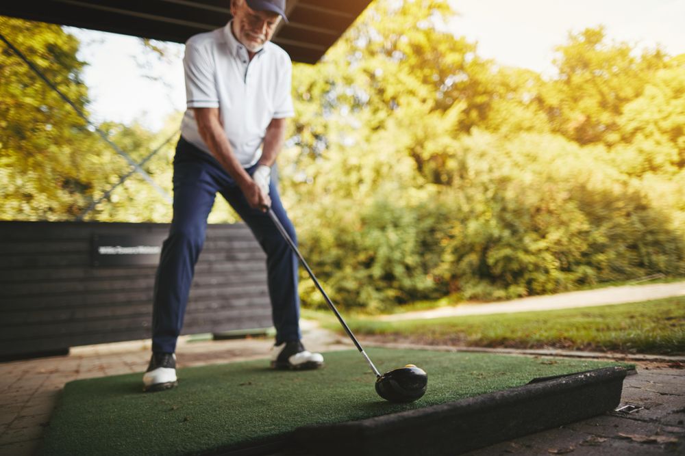 Man on the driving range