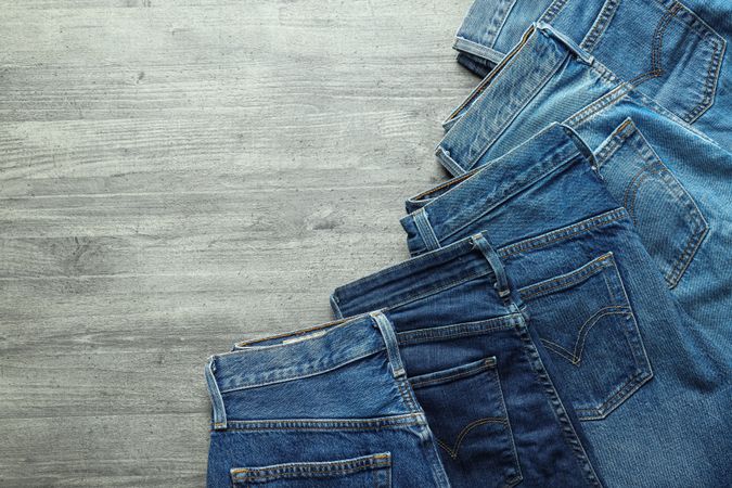 Modern jeans, concept of casual modern clothes