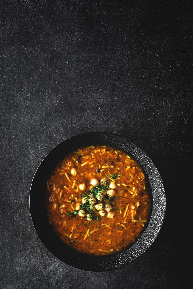 Traditional Harira soup for Ramadan