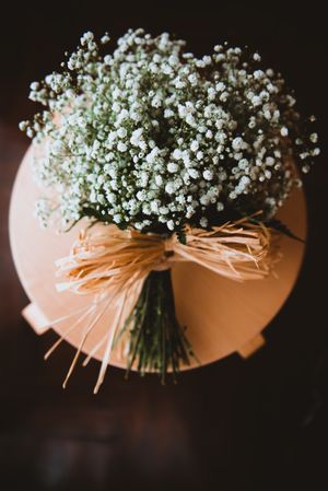 Bouquet of flowers on stand
