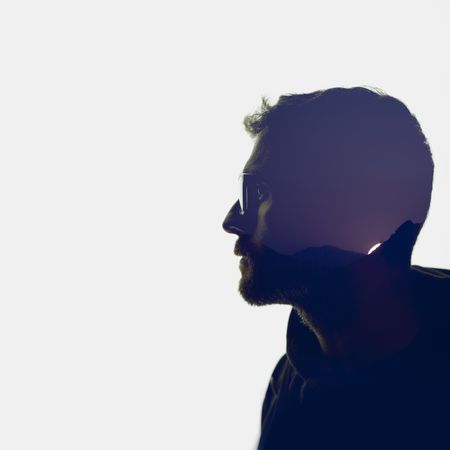 Silhouette portrait of a young man