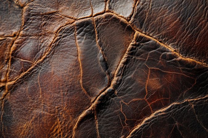 Aged Worn Leather Texture with Cracks