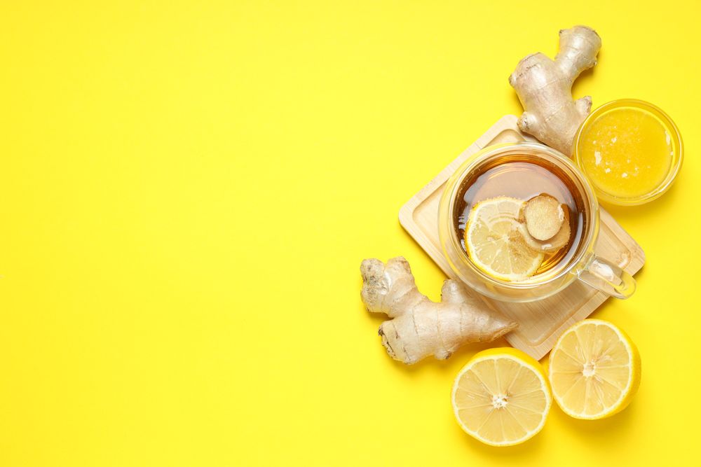 Cold treatment, healthcare concept - tea with ginger