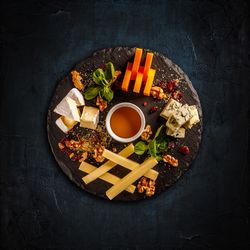 Top view of cheese board