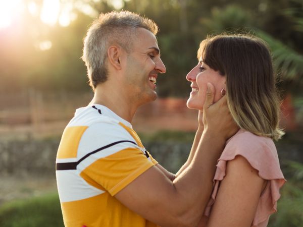 Happy couple looking at each other