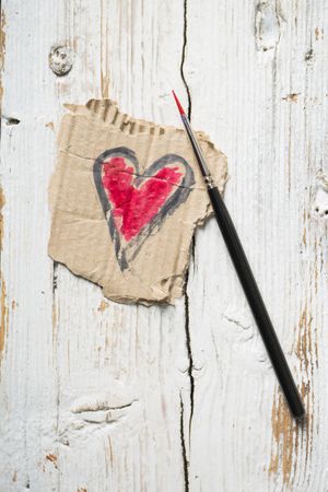 Love symbols hand painted in watercolor