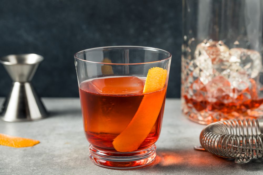 Refreshing Cold Boozy Boulevardier Cocktail