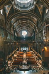 Beautiful view of old Christian cathedral interior