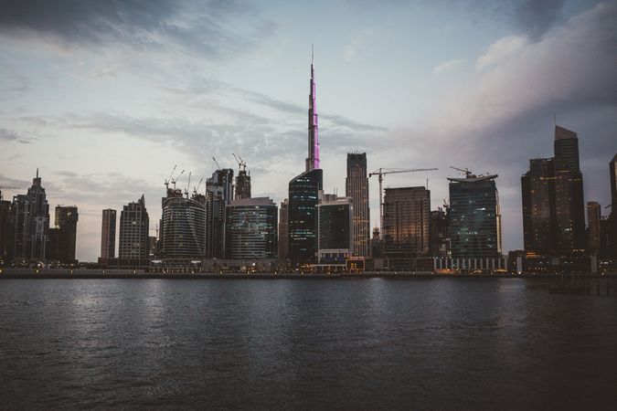 City skyline in twilight time