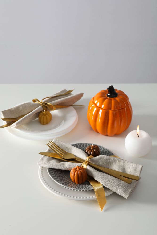 Fall season, autumn time, table setting for fall season
