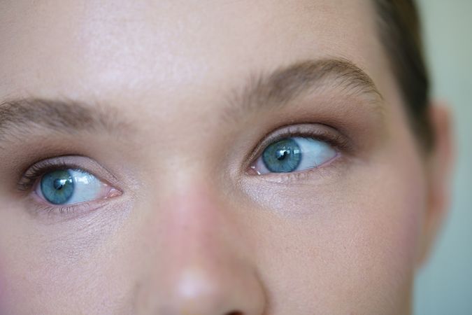 Blue eyes of female