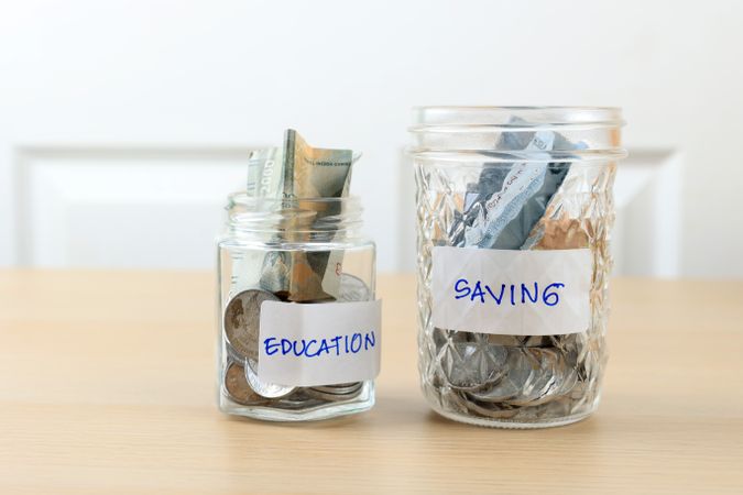 Saving and Education Jaw with Money in Rupiah Indonesian Currency.