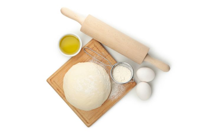Concept for baking with dough isolated on blank background
