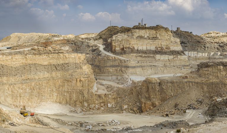 Drone view of stone quarry