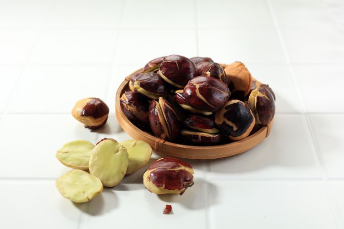 Fresh Raw Jengkol or Dogfruit Stinky Bean.