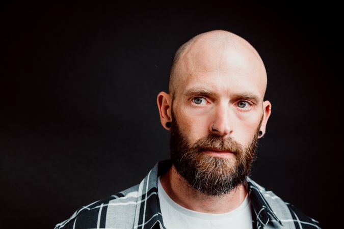 Young bald man
