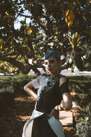 Informal young under tree in sunlight