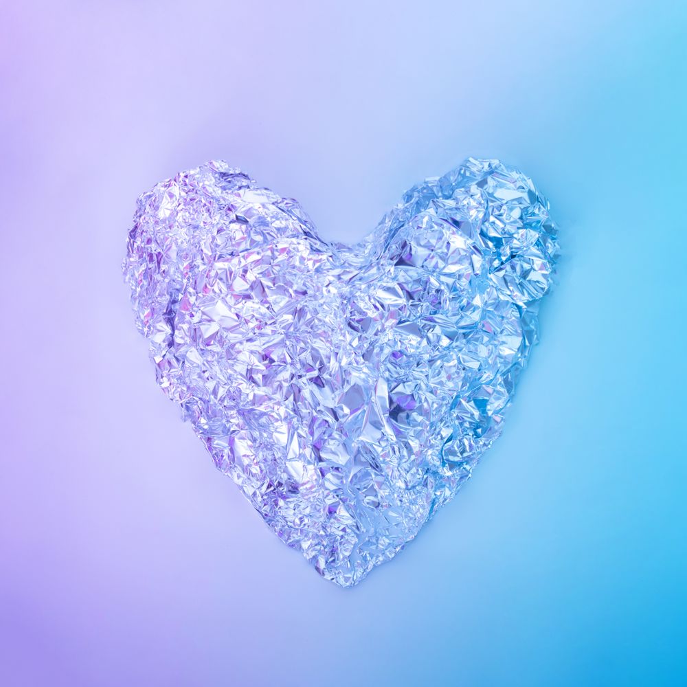 Heart made of aluminum foil