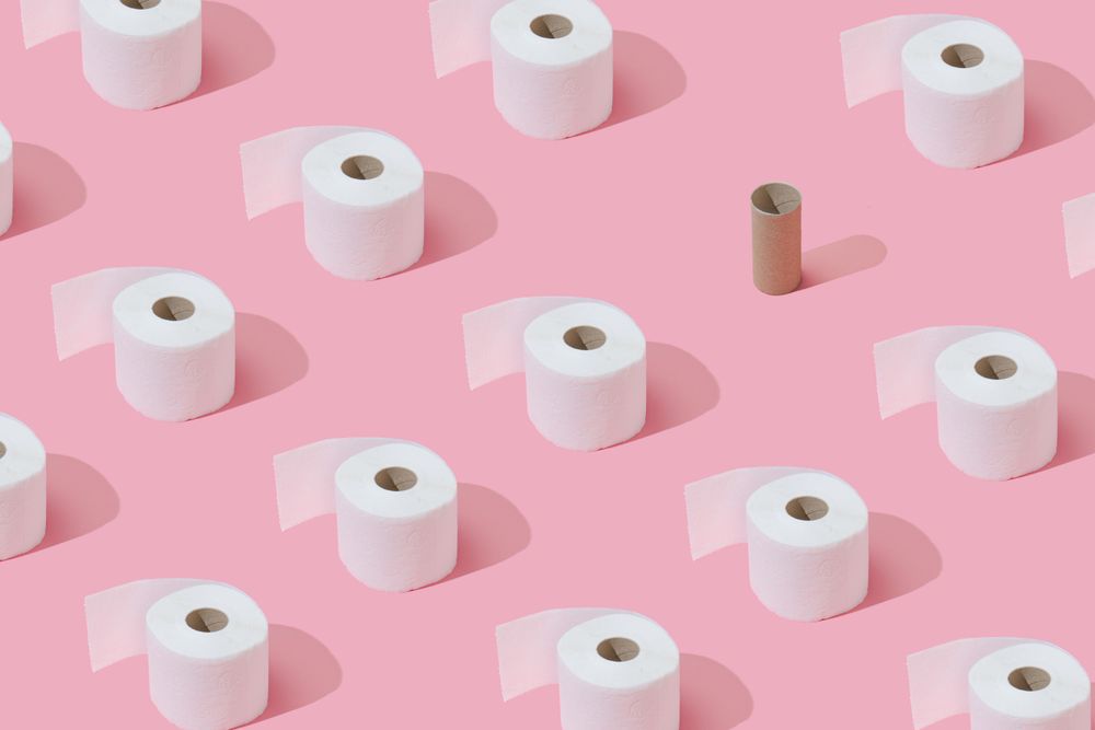 Pattern made of toilet paper rolls