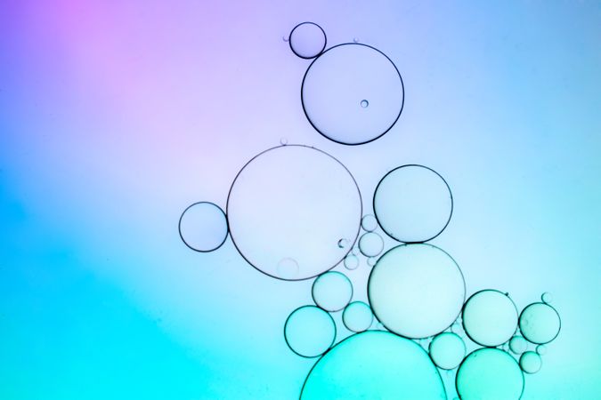Abstract Macro Photography gradient of oil and water, Science abstract tech background
