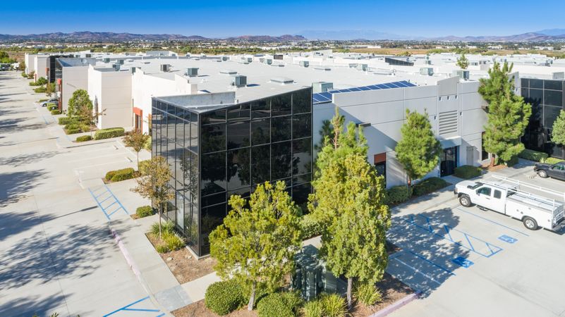 Aerial View Of Industrial Commerce Office Buildings