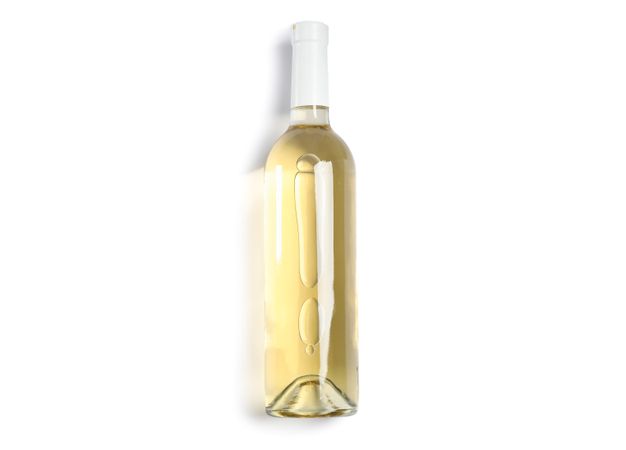 Bottle with wine isolated on blank background