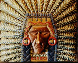 Carved warrior head of Native American man Mount Hood, Oregon A0yoW4