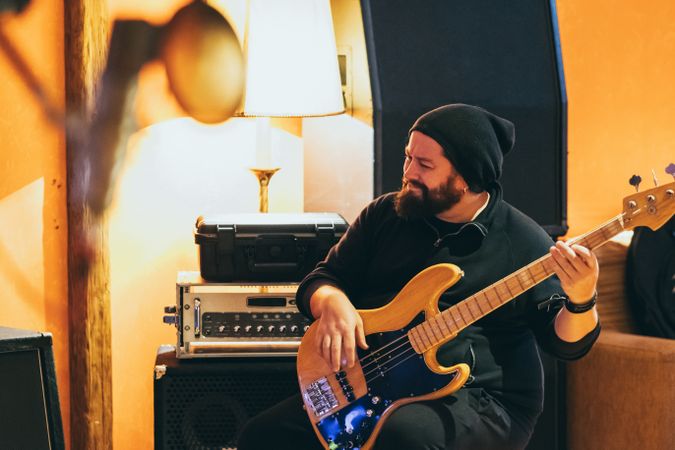 Musician playing guitar