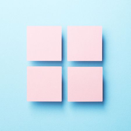 Pink squares on blue background