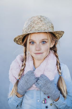 Stylish girl looking at camera