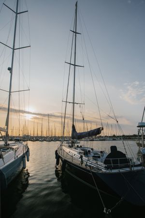 boat on water in port in sunny day