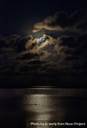 Full moon behind clouds above Indian Ocean 0yQoW0