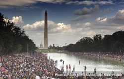 Large group of people at BLM protest at the Lincoln Memorial, Washington, D.C. 5aEGa5