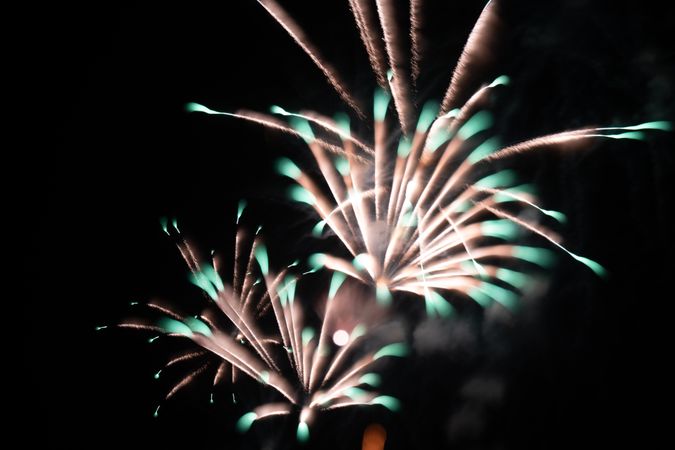 Bright fireworks on night sky