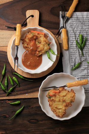 Bala-bala (Ote-ote) is Vegetable Fritters, Popular Street Food in Indonesia