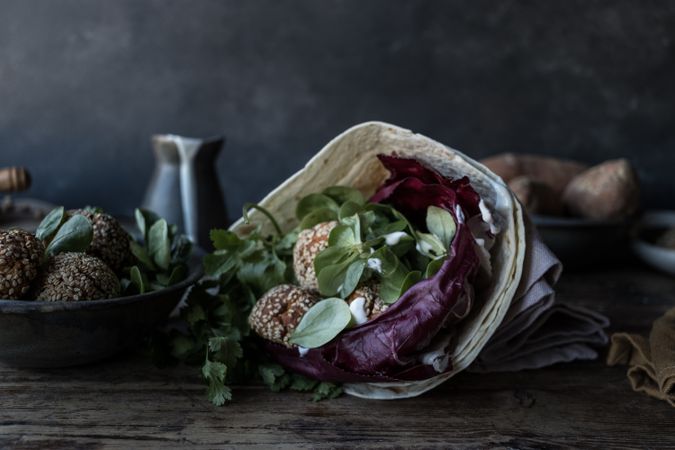 Fresh sweet potato falafel