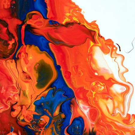 Fluid Art in Red And Blue Abstract Acrylic Pouring