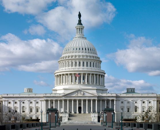 U.S. Capitol on a bright day, Washington D.C.